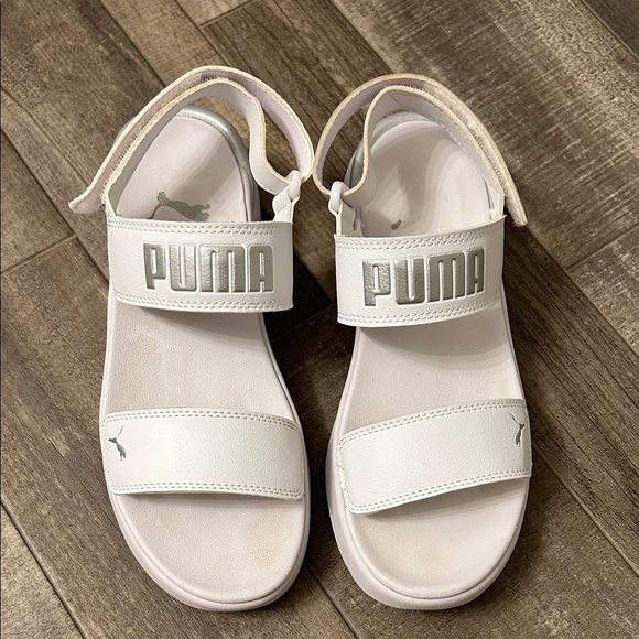 Puma White Slide Sandals - Picture 1 of 3